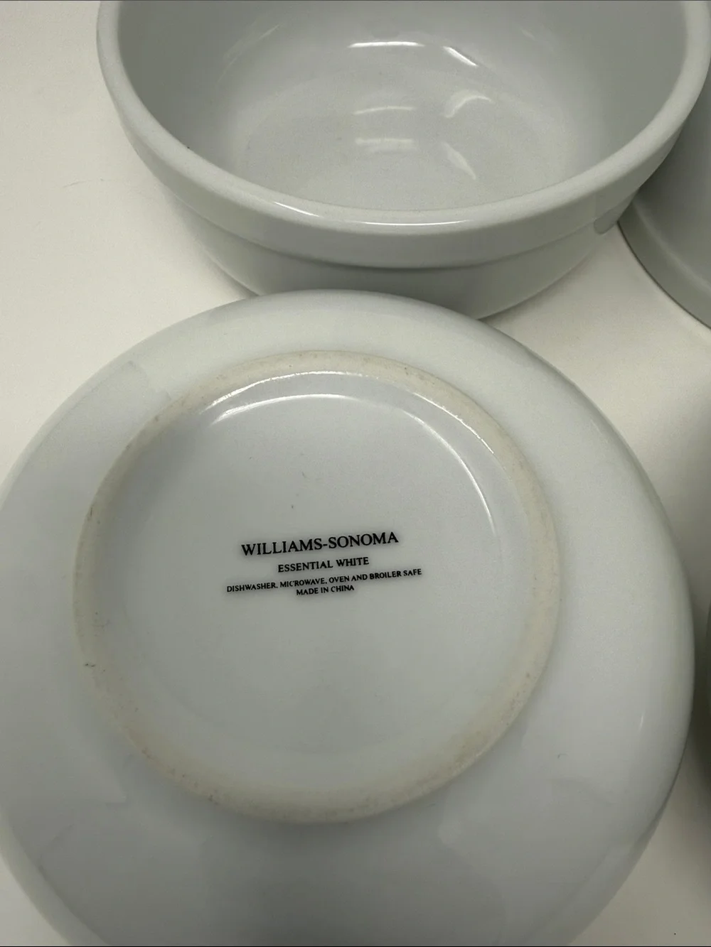 Williams Sonoma White Ceramic Prep Bowls, Set of 4